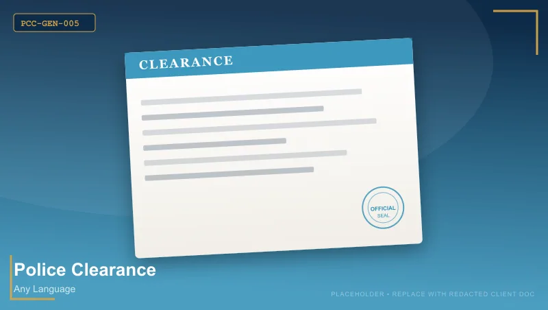 Police Clearance Certificate document