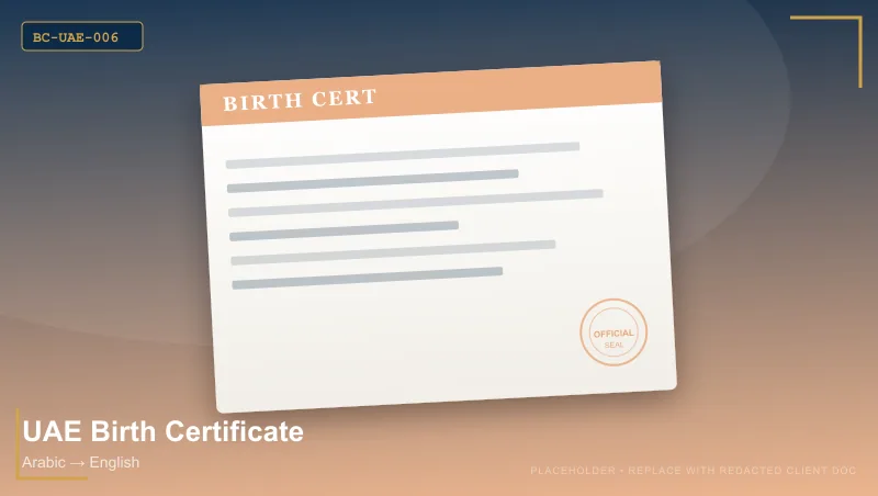 UAE Birth Certificate document